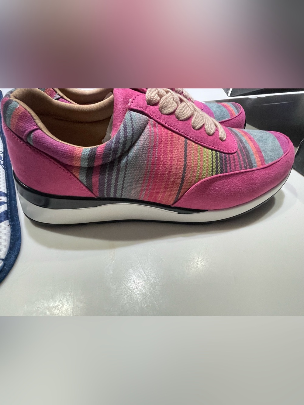Crazy Train - Women’s Pink Multi-Stripe Shoes